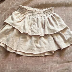 Aerie ruffled fringed skirt pale pink